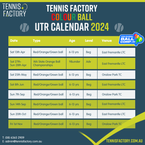 Tennis Factory UTR Calendar of Events