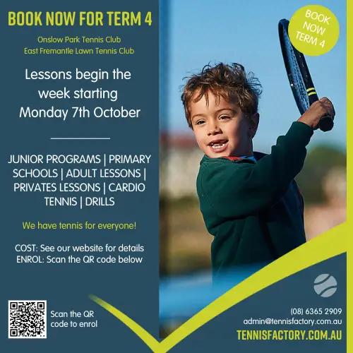 Book Now for Term 4 tennis programs!